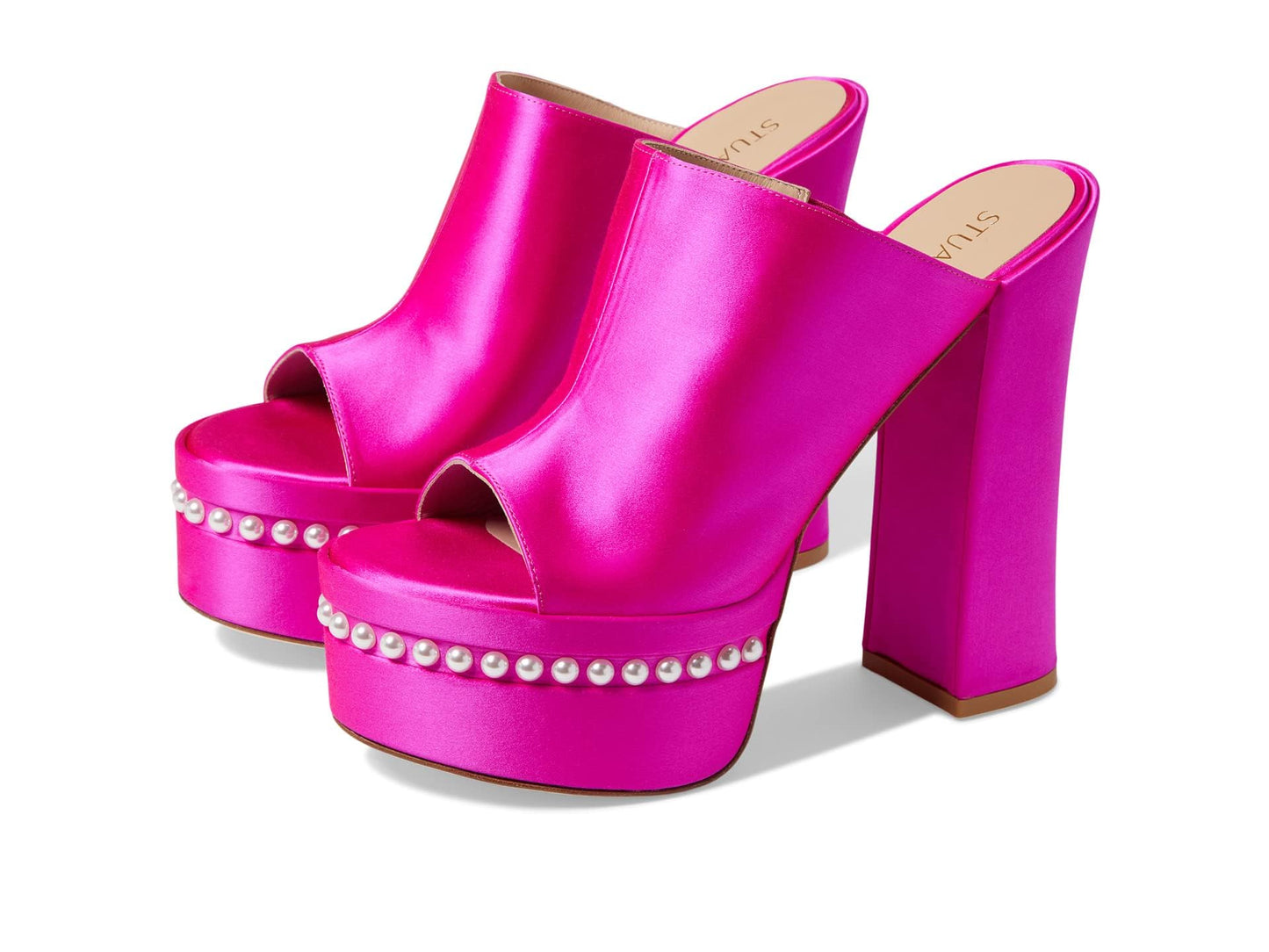 Stuart Weitzman Skyhigh 145 Pearl Slide Flamingo 5 B