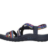 Skechers Women's Reggae-Sew Me-Boho Woven Strappy Slingback Sandal, Navy Multi, 9.5
