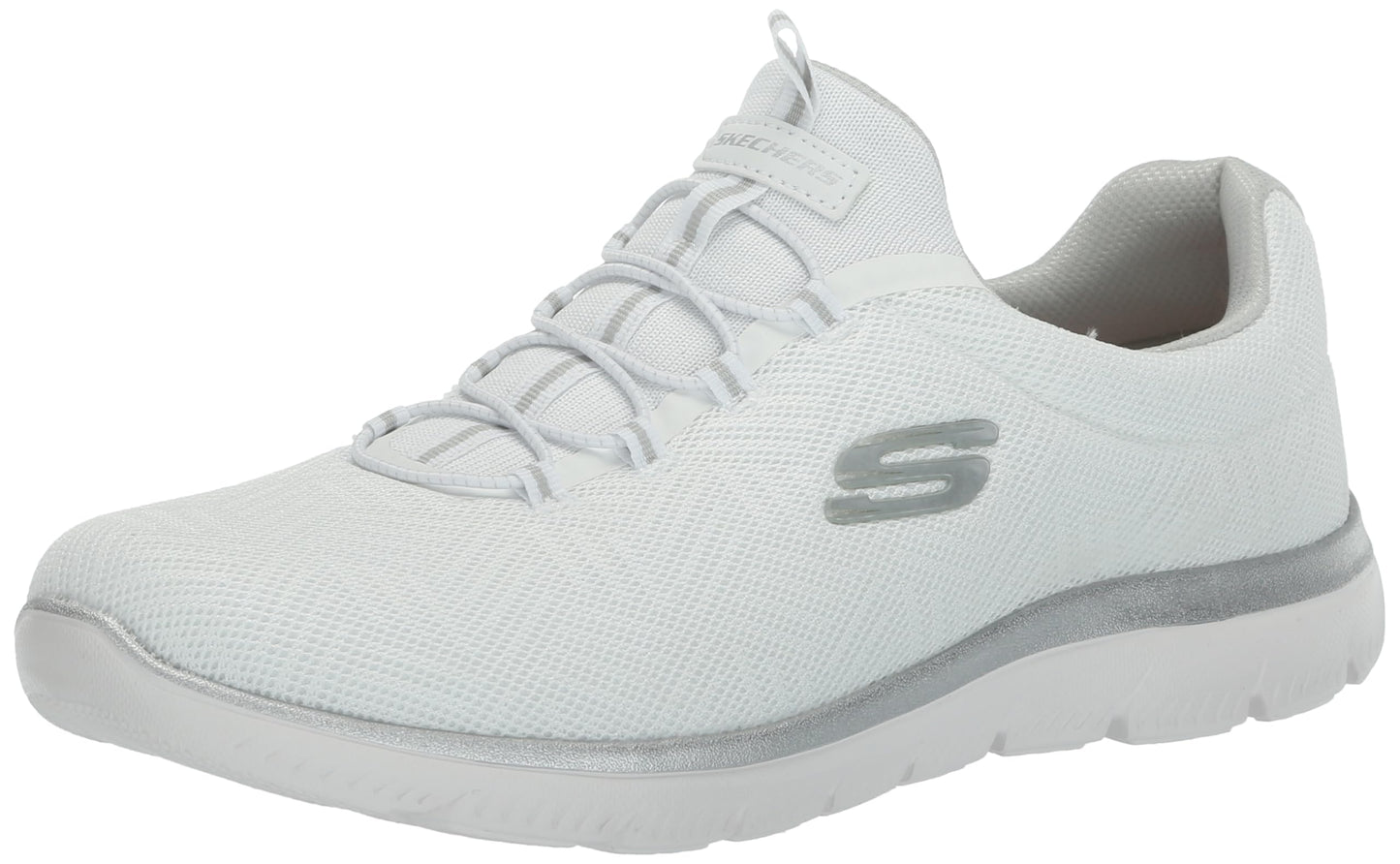 Skechers Women's Summits Sneaker, White/Silver=WSL, 10