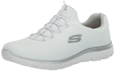 Skechers Women's Summits Sneaker, White/Silver=WSL, 10