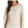 Lauren Ralph Lauren Cape Georgette Cocktail Dress Mascarpone Cream 10