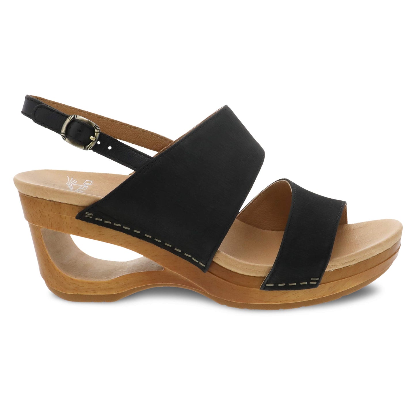 Dansko Women's Tamia Black Wedge Sandal 6.5-7 M US