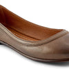 Frye Carson Ballet Flats for Women - Premium Tumbled Leather Lining, Leather Outsole - 3/8" Heel, Warm Grey - 9.5 M