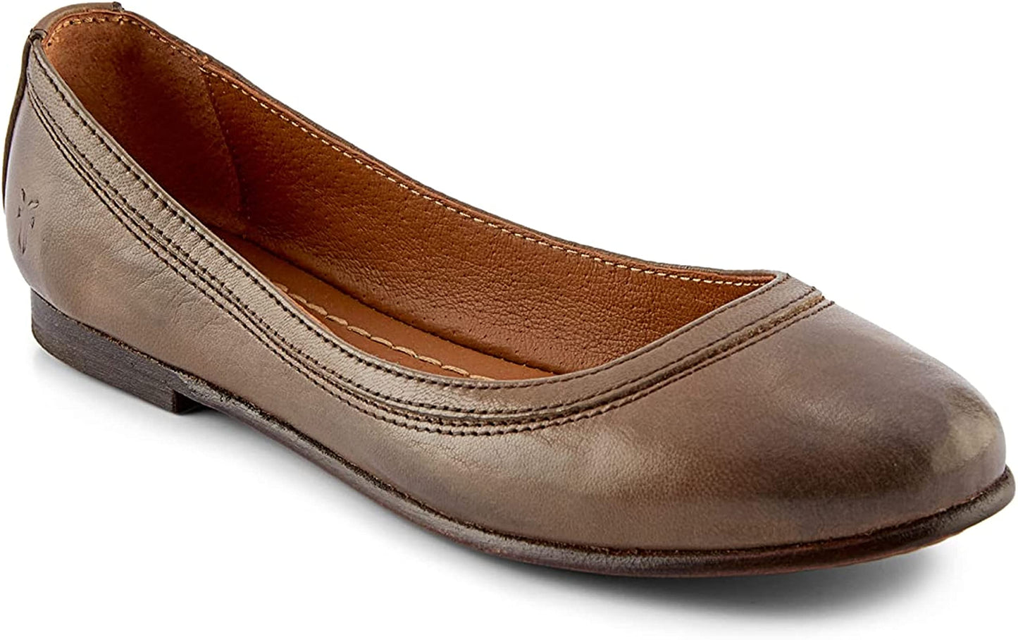 Frye Carson Ballet Flats for Women - Premium Tumbled Leather Lining, Leather Outsole - 3/8" Heel, Warm Grey - 9.5 M
