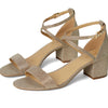 Michael Kors Women's Serena Flex Sandal, Pale Gold/Glitter, 5.5