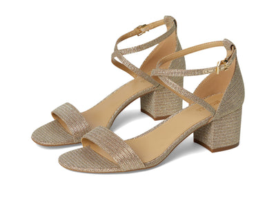 Michael Kors Women's Serena Flex Sandal, Pale Gold/Glitter, 5.5