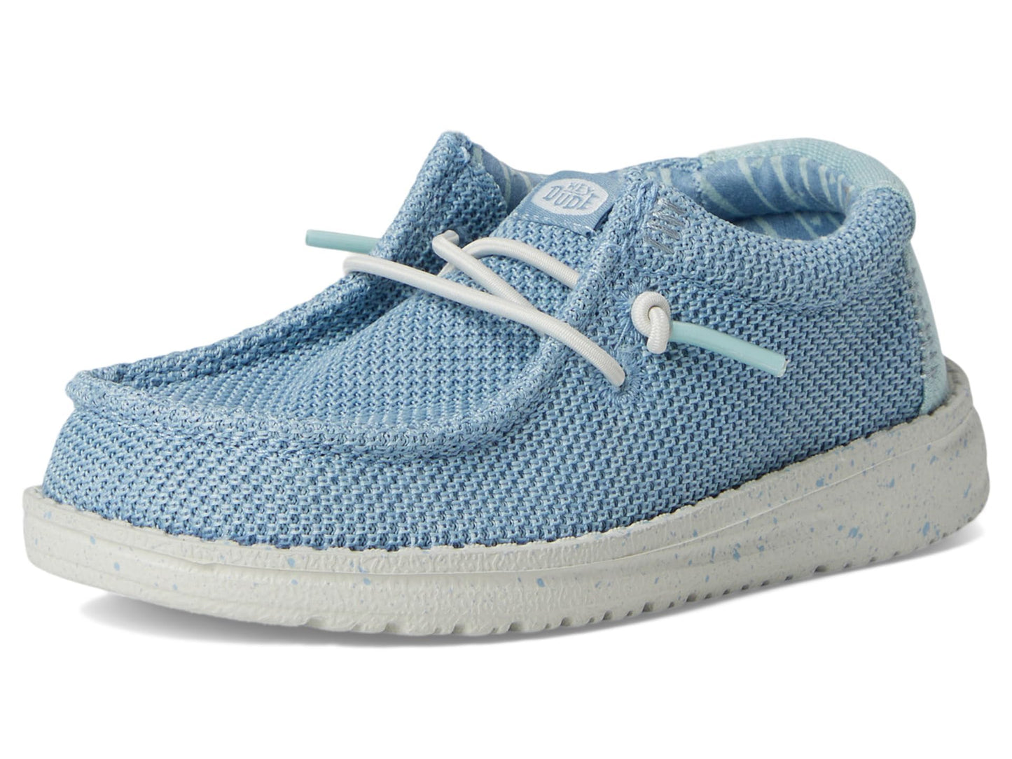 HEYDUDE Boy's Toddler Wally Stretch Sox Slip On Shoe, Cloud Blue/Dawn Blue Size 8 | Lightweight Easy On Casual Shoe