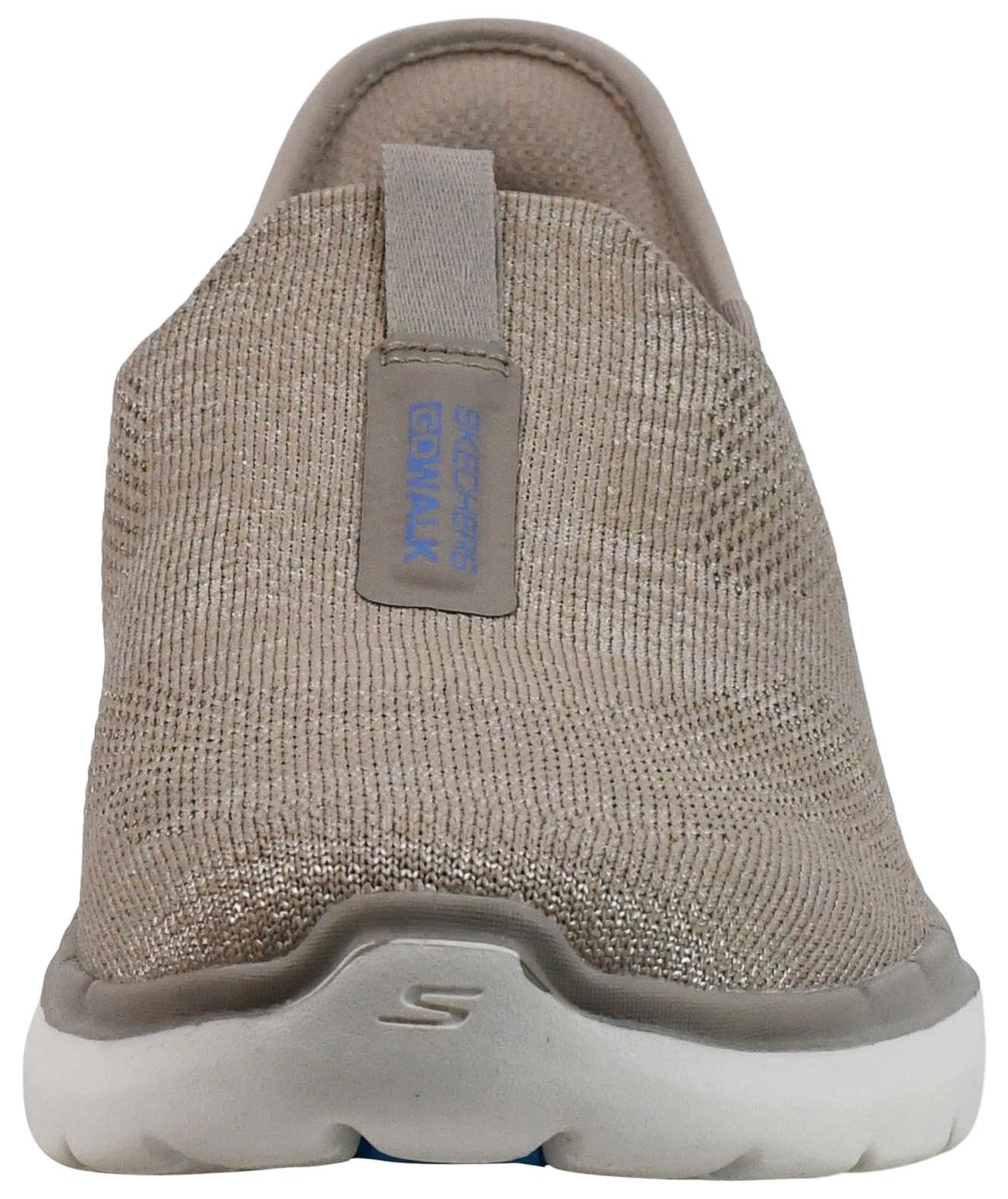 Skechers Women's Slip-Ins Go Walk 6-Fabulous View Sneaker, Taupe/Blue, 6.5