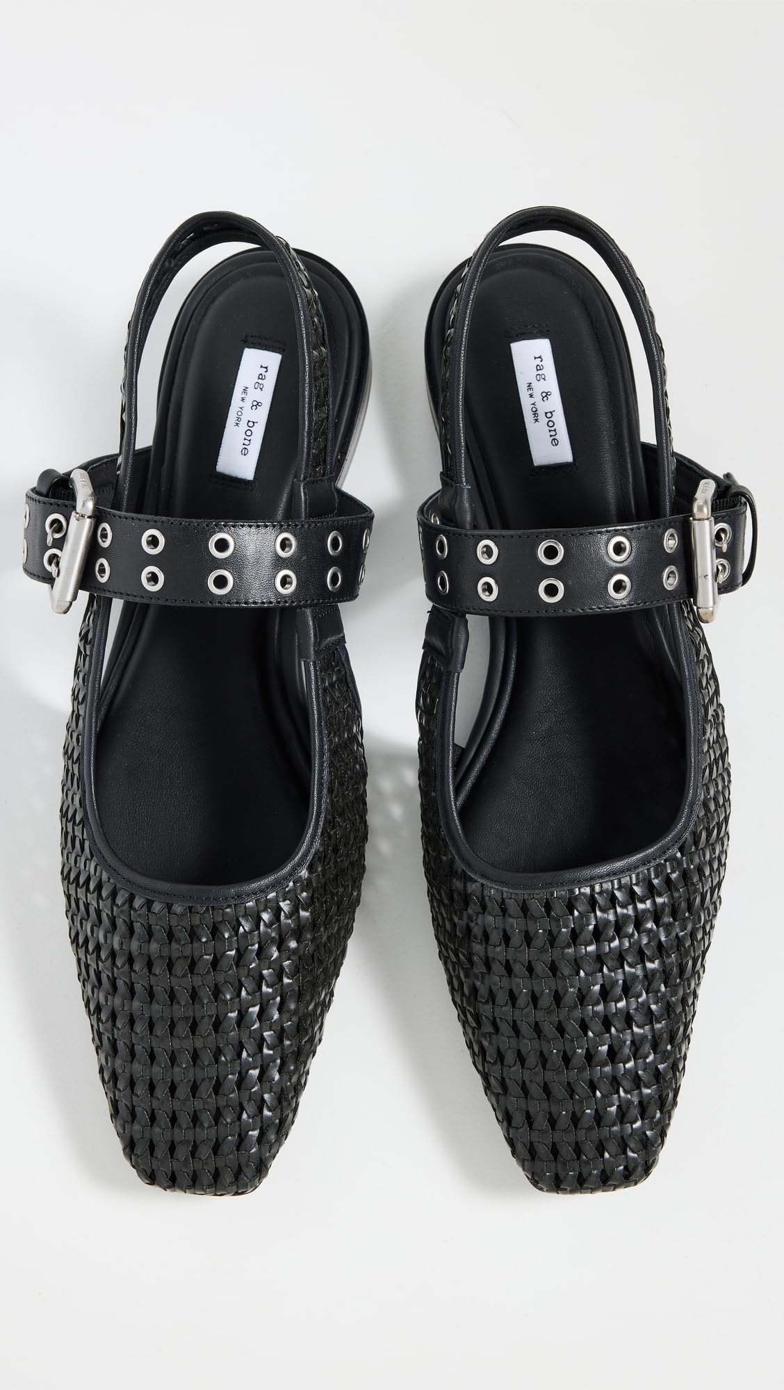 rag & bone Women's Astra Slingback Flats, Black, 6 Medium US