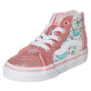 Vans Toddlers Sk8 Hi Zip, (Shark Party) Pink Icing/True White, Size 7 Toddler