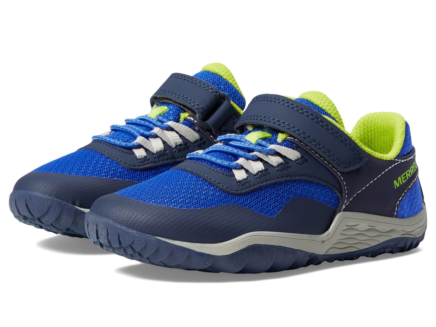 Merrell® Trail Glove 7 A/C Shoes for Little Kids – Synthetic Mesh Upper – EVA Midsole – Odour-Resistant Lining Blue/Lime 2 Little Kid M