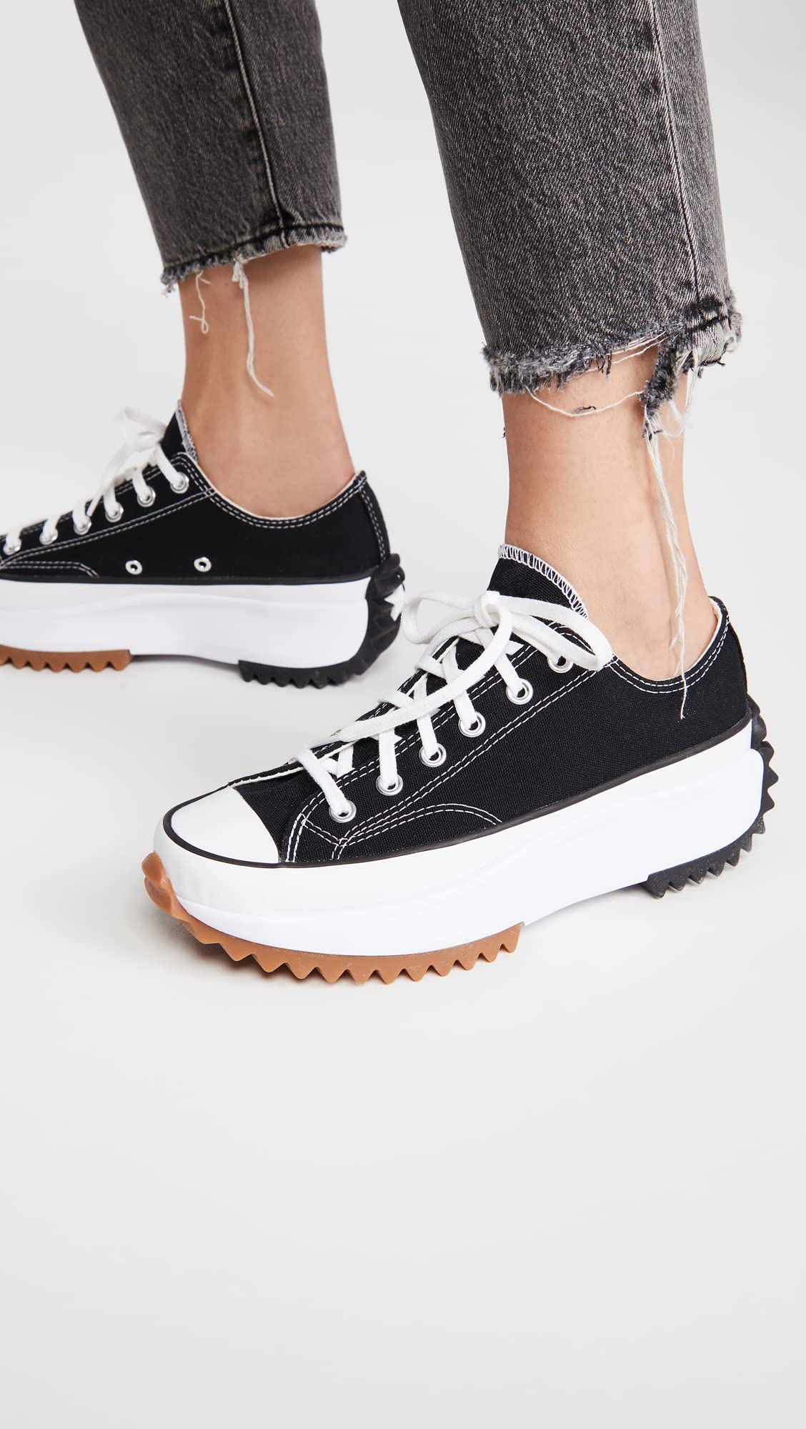 Converse Run Star Hike Hi Sneakers, Black/White/Gum, 11.5 US Women/10 US Men