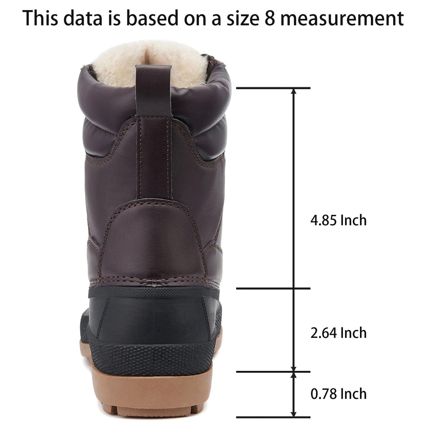Mishansha Men's Winter Boots Waterproof Cold Weather Snow Boots Warm Duck Boots Ankle Boots Brown US12