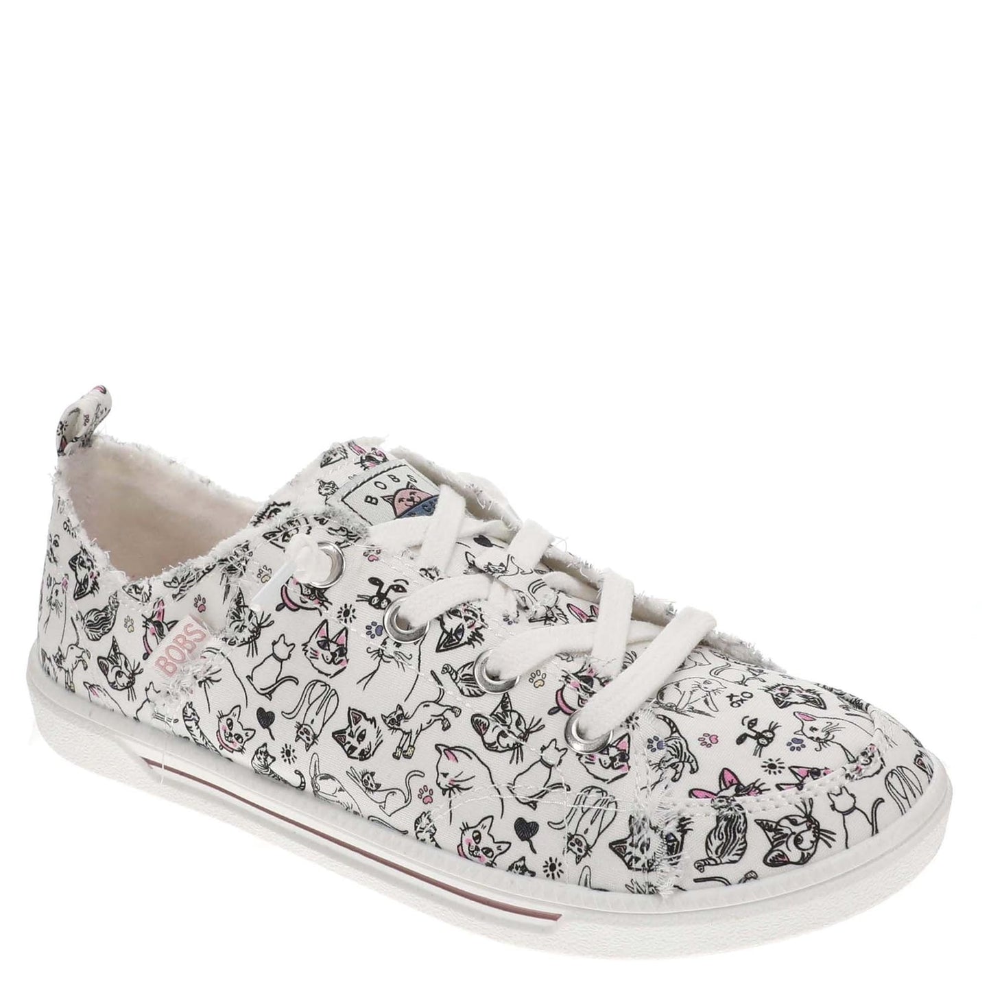 Skechers BOBS from B Cute 2.0-Glam Kitty Women's Slip On, 9 B(M) US, White-Multi