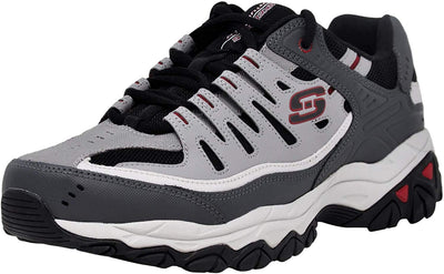 Skechers Men's Afterburn Memory Fit Lace-up Sneaker, Charcoal/Red, 13 M US