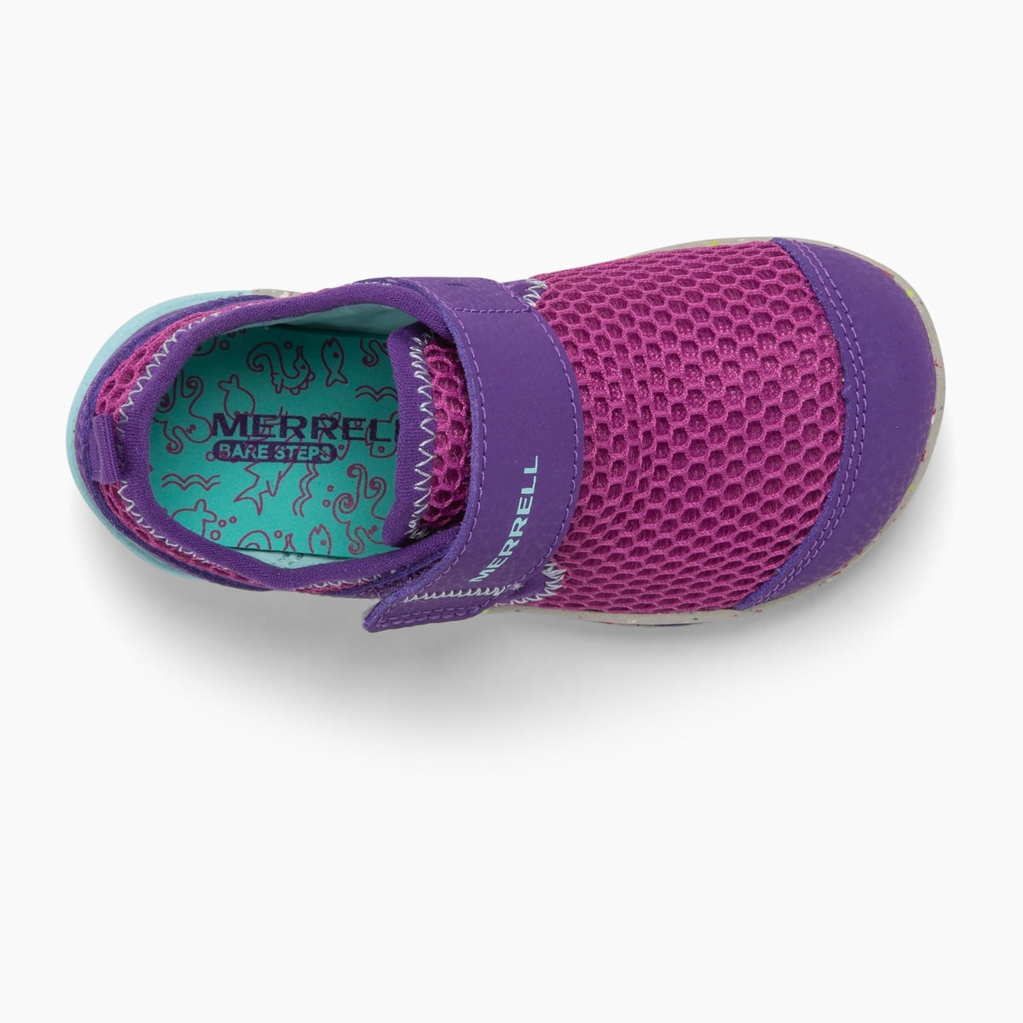Merrell Kid's Bare Steps H20 Water Shoe, Purple/Turquoise, 7 Medium