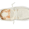 HEYDUDE Kids Wendy Crochet Lace (Little Kid/Big Kid) - Shoes for Kids - Canvas Upper - Cotton Lining White/Gold 6 Big Kid M