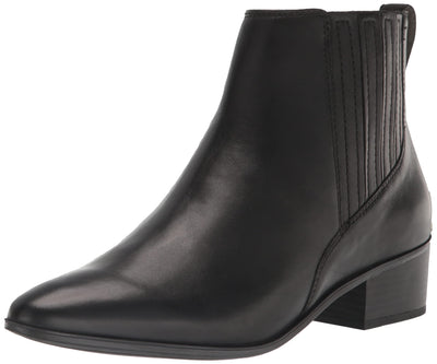 Rockport Women's Geovana Gore Bootie, BLACK LEATHER, 5.5 Medium