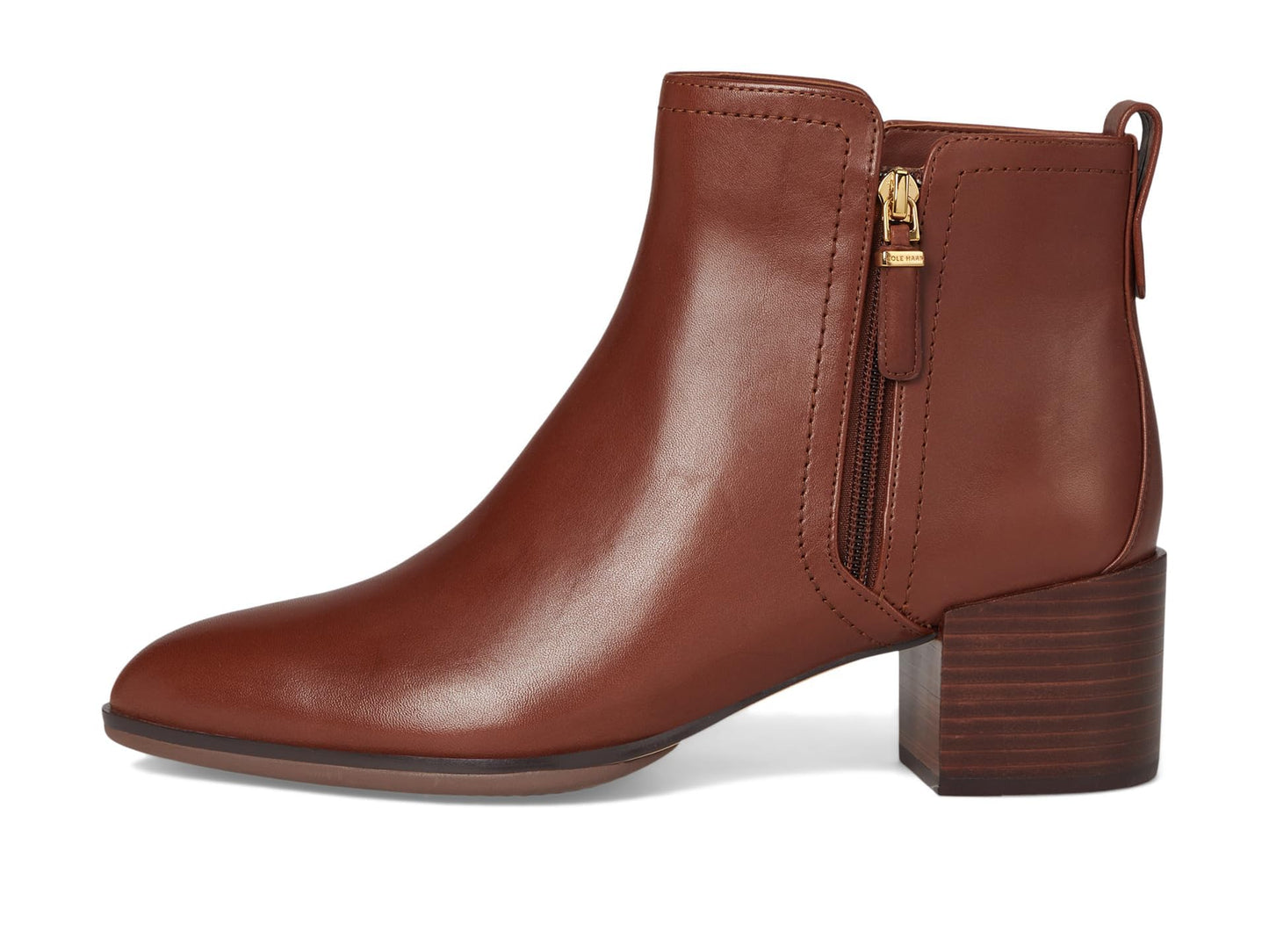 Cole Haan Womens Haisley Ankle Bootie, Dark Cuoio Leather, 7.5 Medium