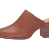 Madewell Harper Mule for Women - Leather Upper, Stacked Block Heel, and Cushioned Footbed Footwear - English Saddle 8.5 M