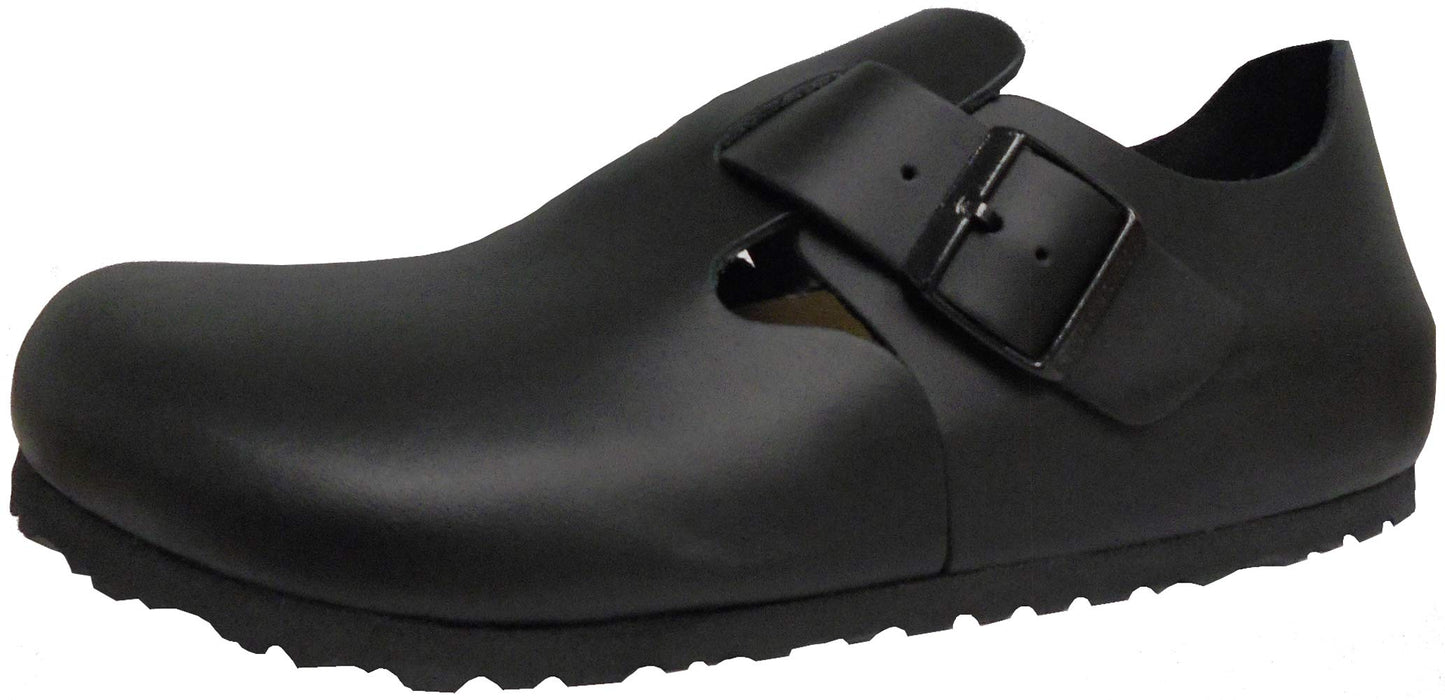 Birkenstock Unisex London Soft Footbed Shoe, Black Leather, Size 45 EU (12-12.5 M US Men)