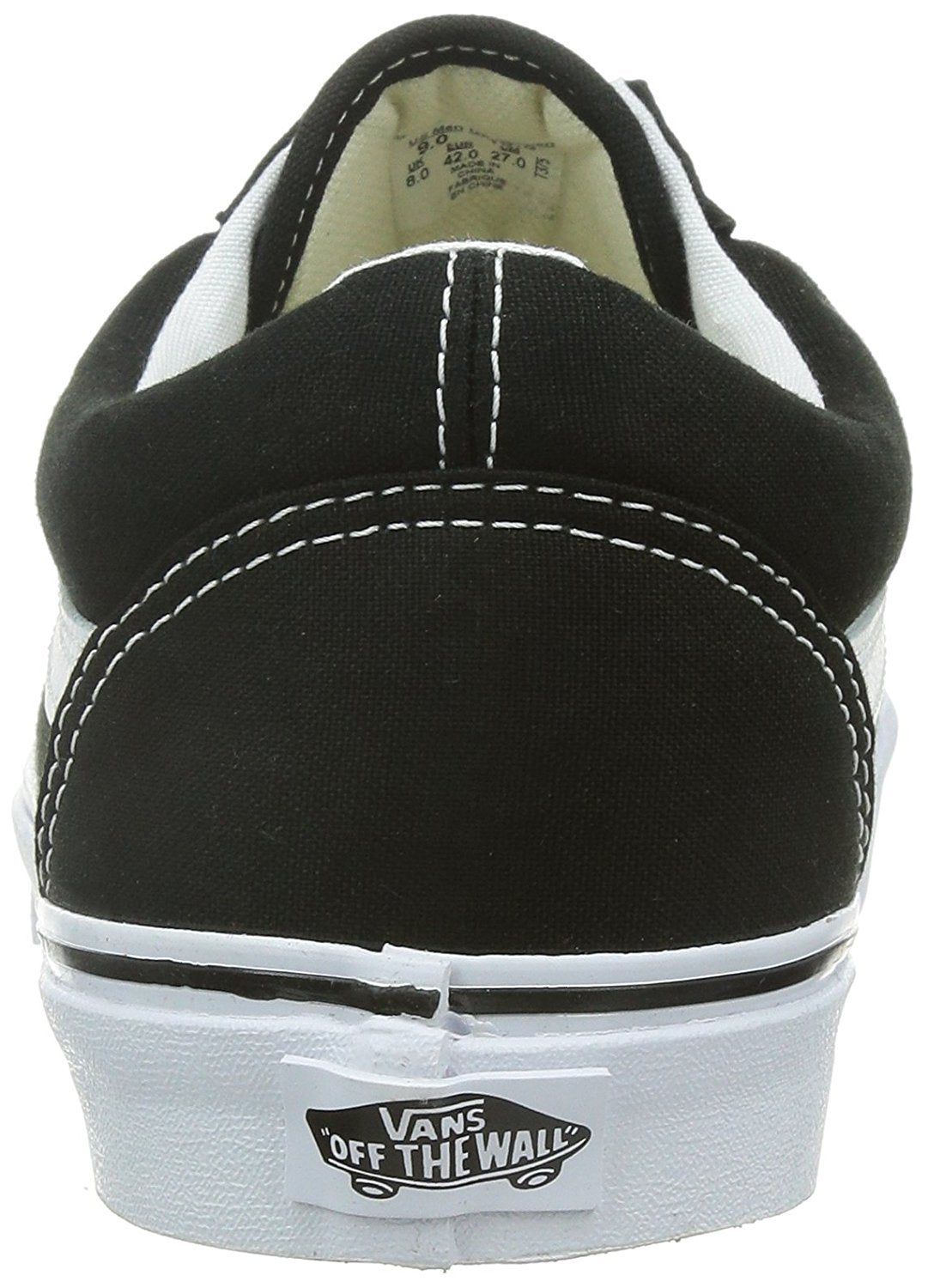 Vans Adult Unisex Old Skool Shoes, Size 7/8.5, Color (1WX) (Canvas) Black/True White