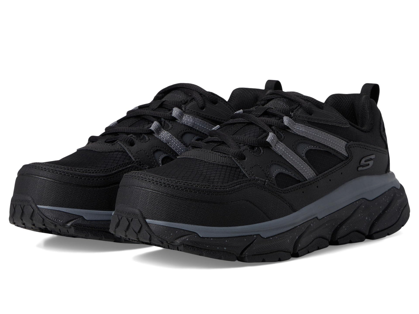 Skechers Work D'Lux Journey Comp Toe Sneaker, Black/Grey, 7