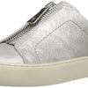 FRYE Women's Lena Zip Mule Shoe, Metallic Silver, 9.5 M US
