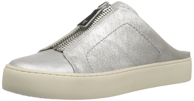 FRYE Women's Lena Zip Mule Shoe, Metallic Silver, 9.5 M US