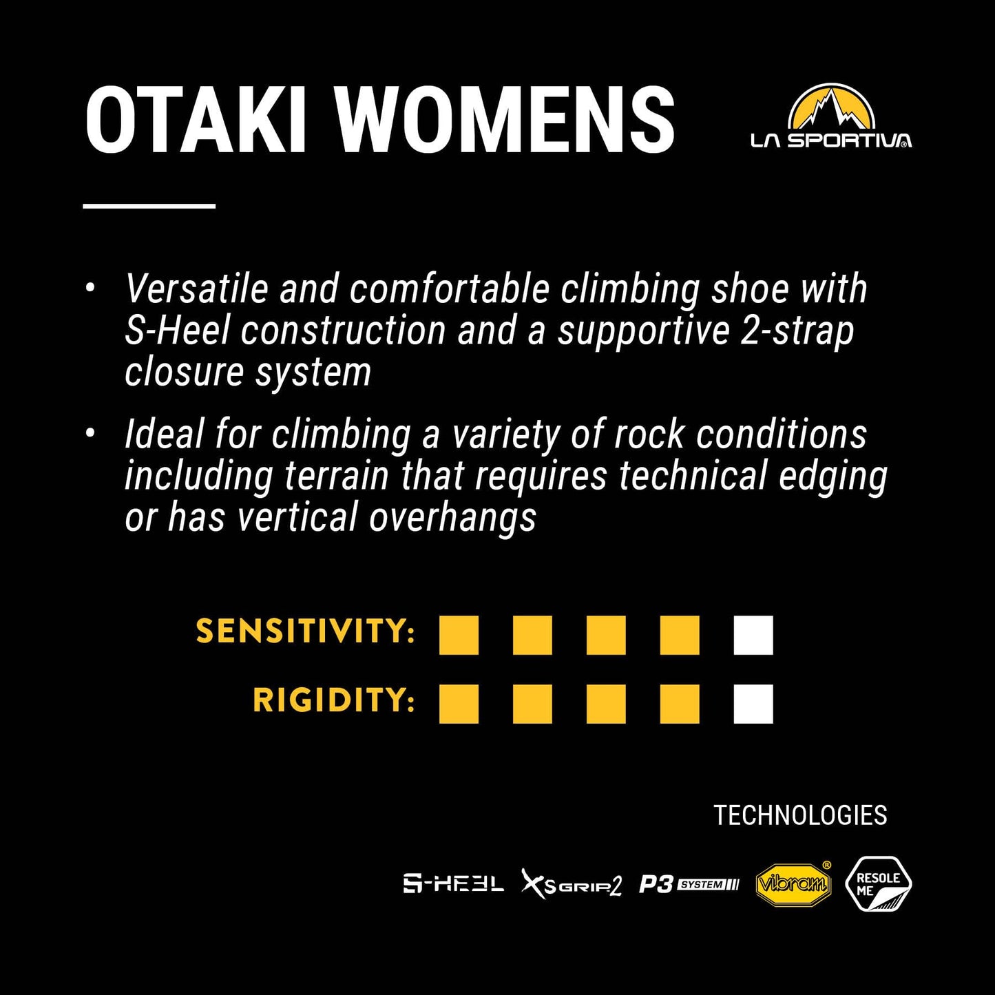 La Sportiva Womens Otaki Rock Climbing Shoes, Sulphur/Coral, US 4.5 (EU Equivalent 35)
