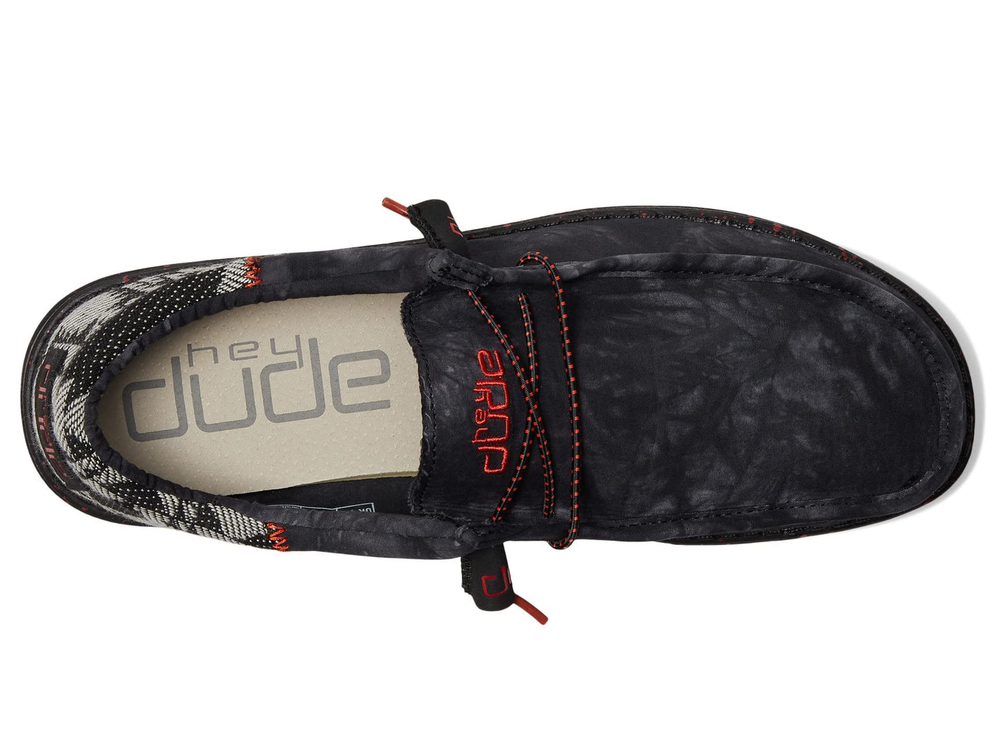 HEYDUDE Men's Wally Funk Back in Black Size 12 | Men’s Shoes | Men's Lace Up Loafers | Comfortable & Light-Weight