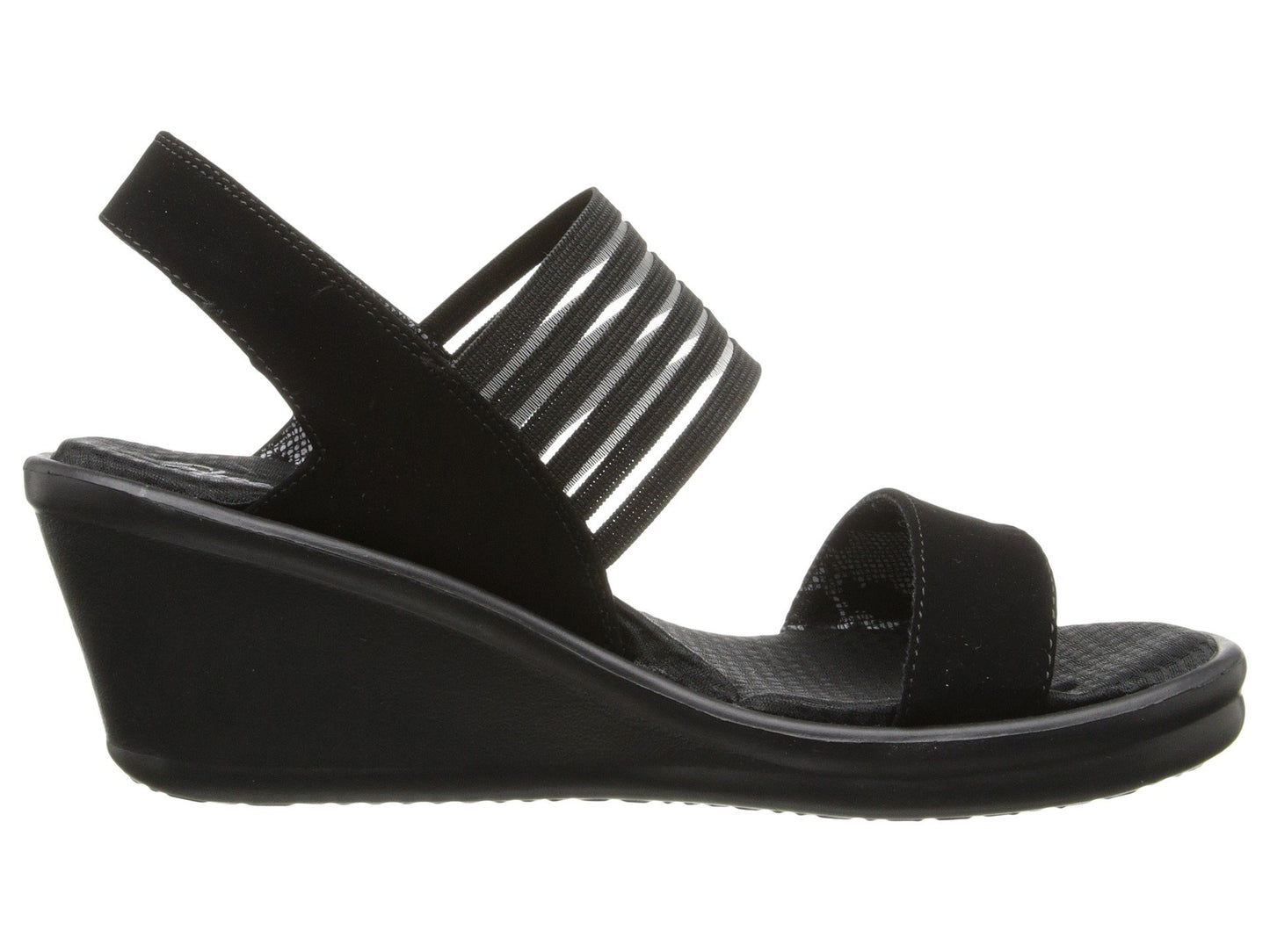 Skechers Cali Women's Rumblers-Sci-Fi Wedge Sandal, Black, 5 W US