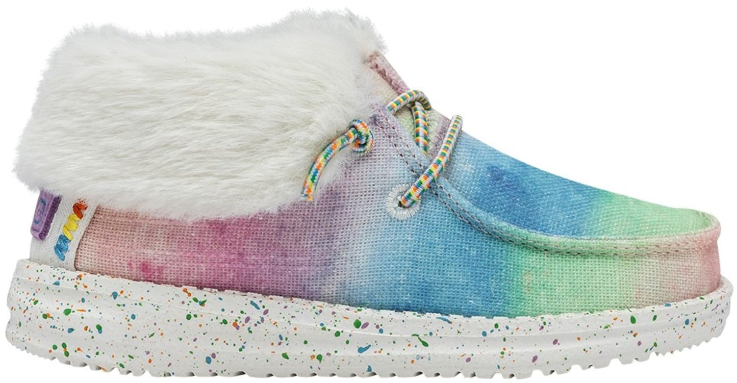 HEYDUDE Girl's Britt Toddler Rainbow Dreamer Size 8 | Girl's Shoes | Girl's Lace Up Boots | Comfortable & Light-Weight