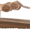 Skechers Women's Meditation-Stars And Sparkle Thong Sandal Rose Gold 6 Wide