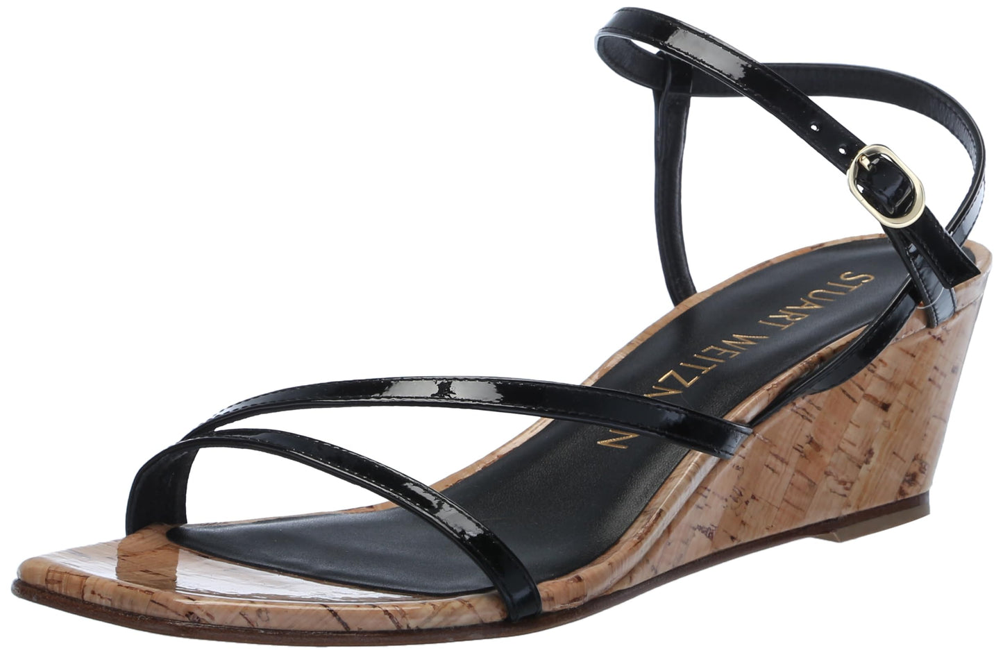 Stuart Weitzman Women's Oasis 50 Wedge Platform, Black, 7