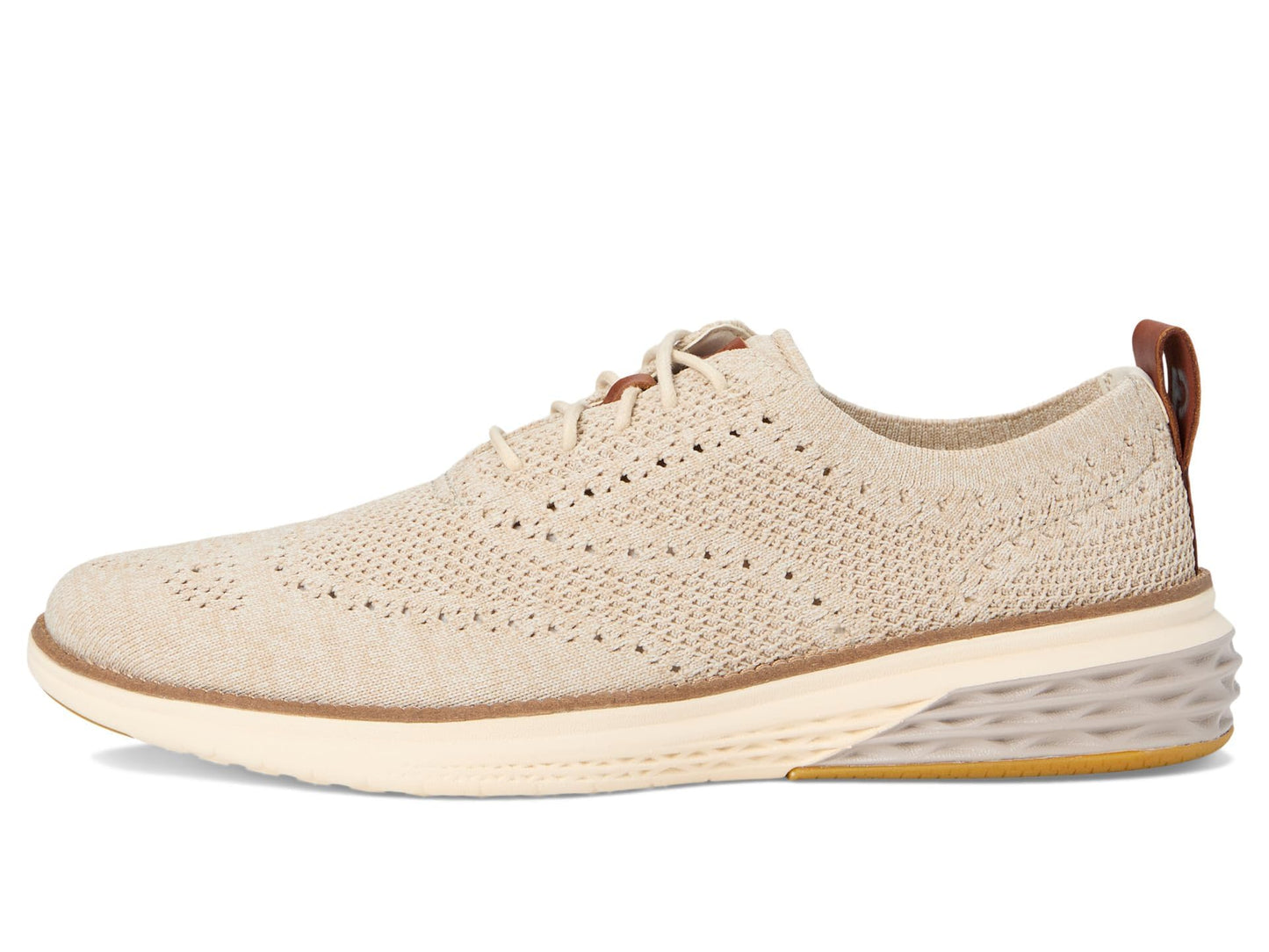 Cole Haan Men's Grand Hurrion Stitchlite Wingtip Oxfords, Birch/Light Sesame/Ivory, 11-M US