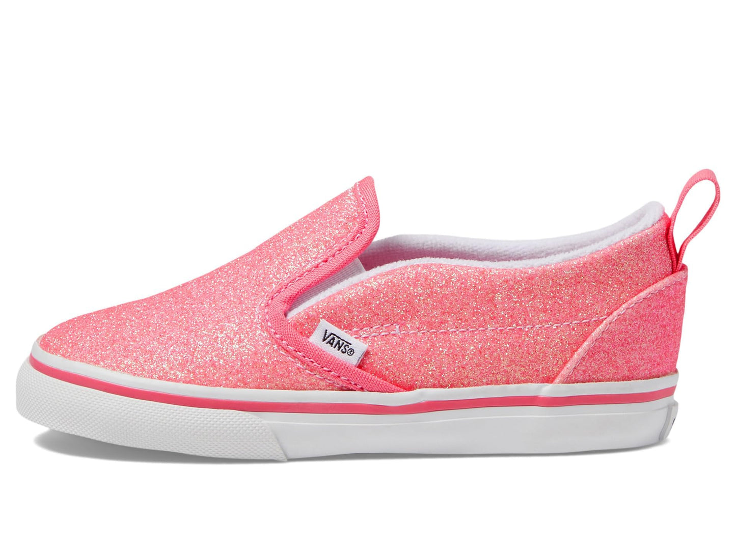 Vans Kids Unisex Slip-On V (Infant/Toddler) Glitter Pink 7 Toddler M
