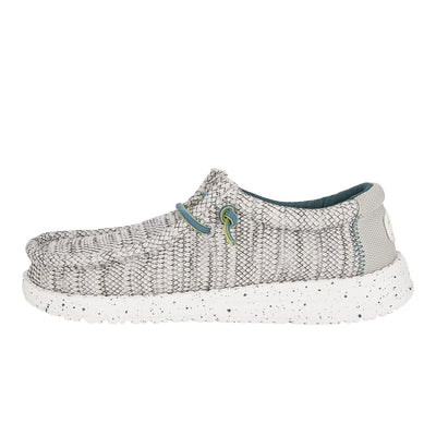 HEYDUDE Boy's Wally Heathered Mesh Charcoal Size 12 | Youth's Shoes | Youth Slip-on Loafers | Comfortable & Light-Weight