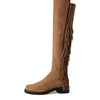 Stuart Weitzman Women's 5050 Bold Fringe Boots Fashion, Camel, 8