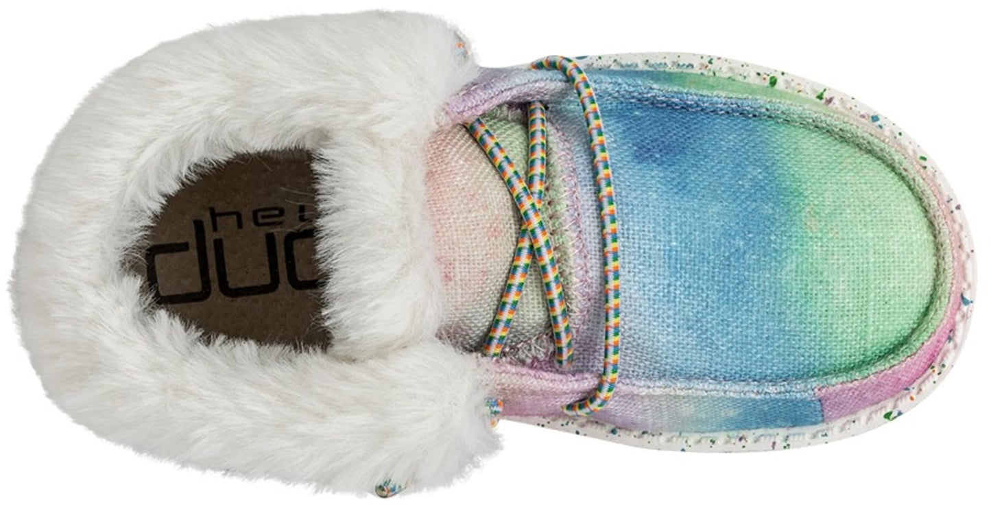 HEYDUDE Girl's Britt Toddler Rainbow Dreamer Size 8 | Girl's Shoes | Girl's Lace Up Boots | Comfortable & Light-Weight