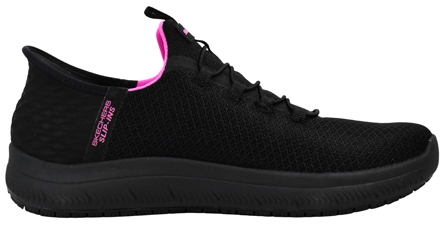 Skechers Women's Slip-Ins: Summits Sr - Enslee Shoes, Black/Hot Pink, 6.5 W