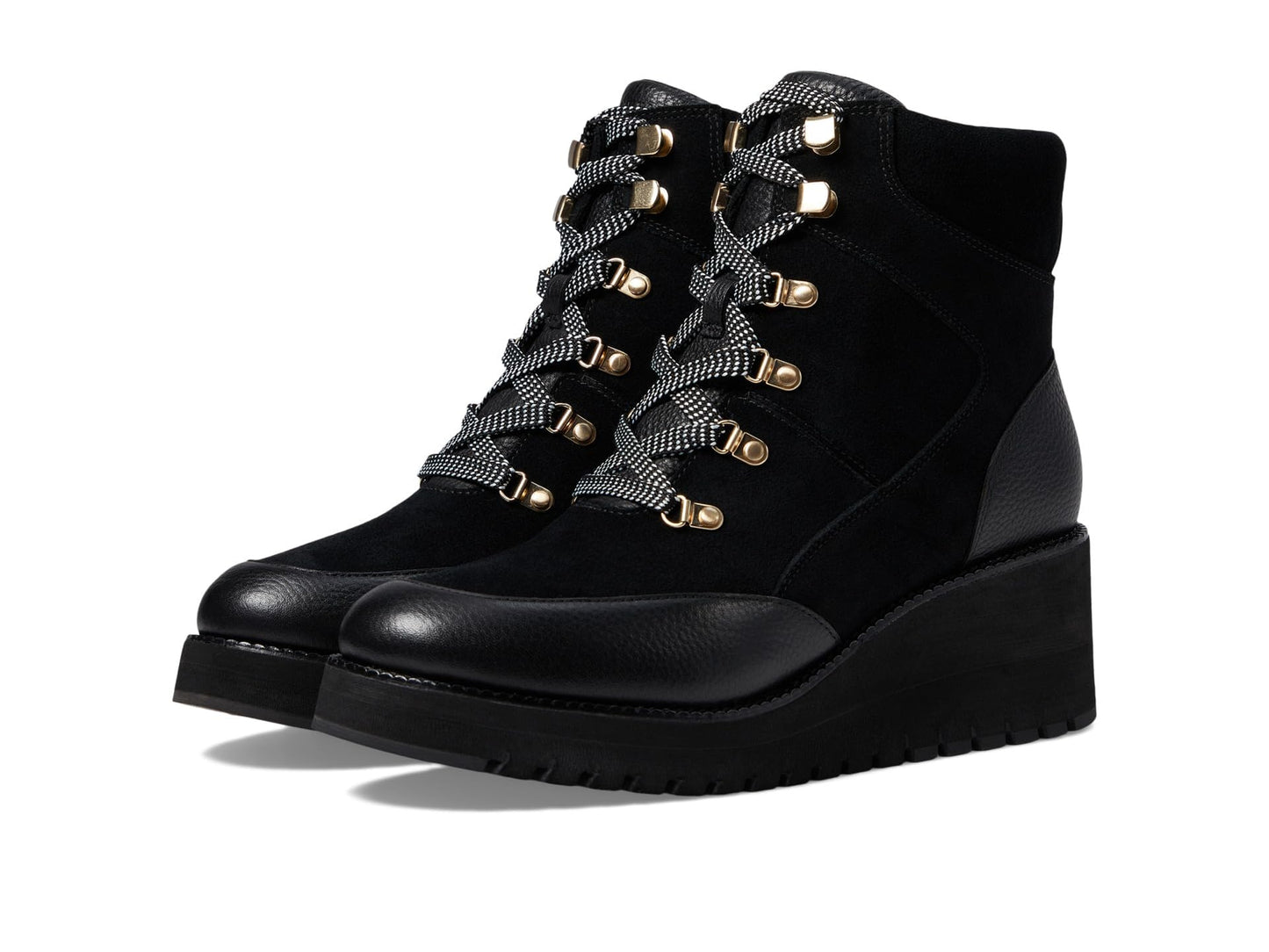Cole Haan Women's Zerogrand City Wedge Hiker Ankle Boot, Black/Black Waterproof, 8 Wide