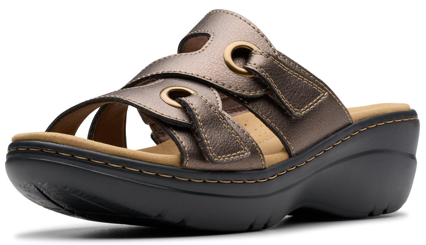 Clarks Women Merliah 2 Cove Bronze Metallic Leather 8.5 Narrow