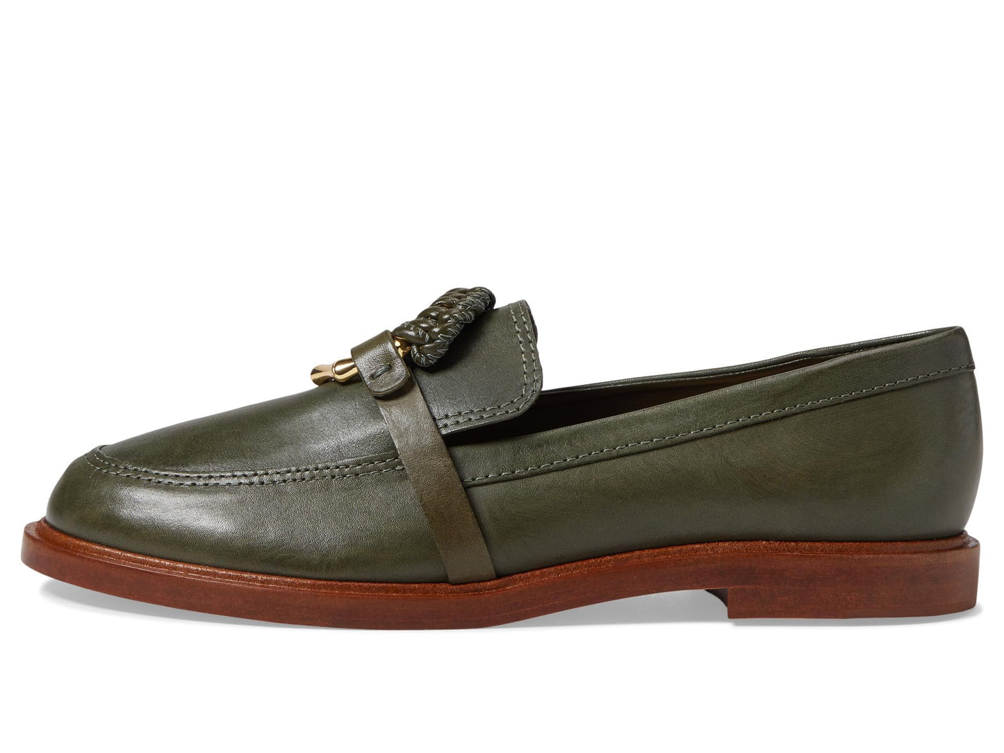 SCHUTZ Women's Rhino Loafer Flat, Militar Green, 6
