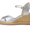Stuart Weitzman Mirela II Espadrille Wedge Silver/Natural 7 B