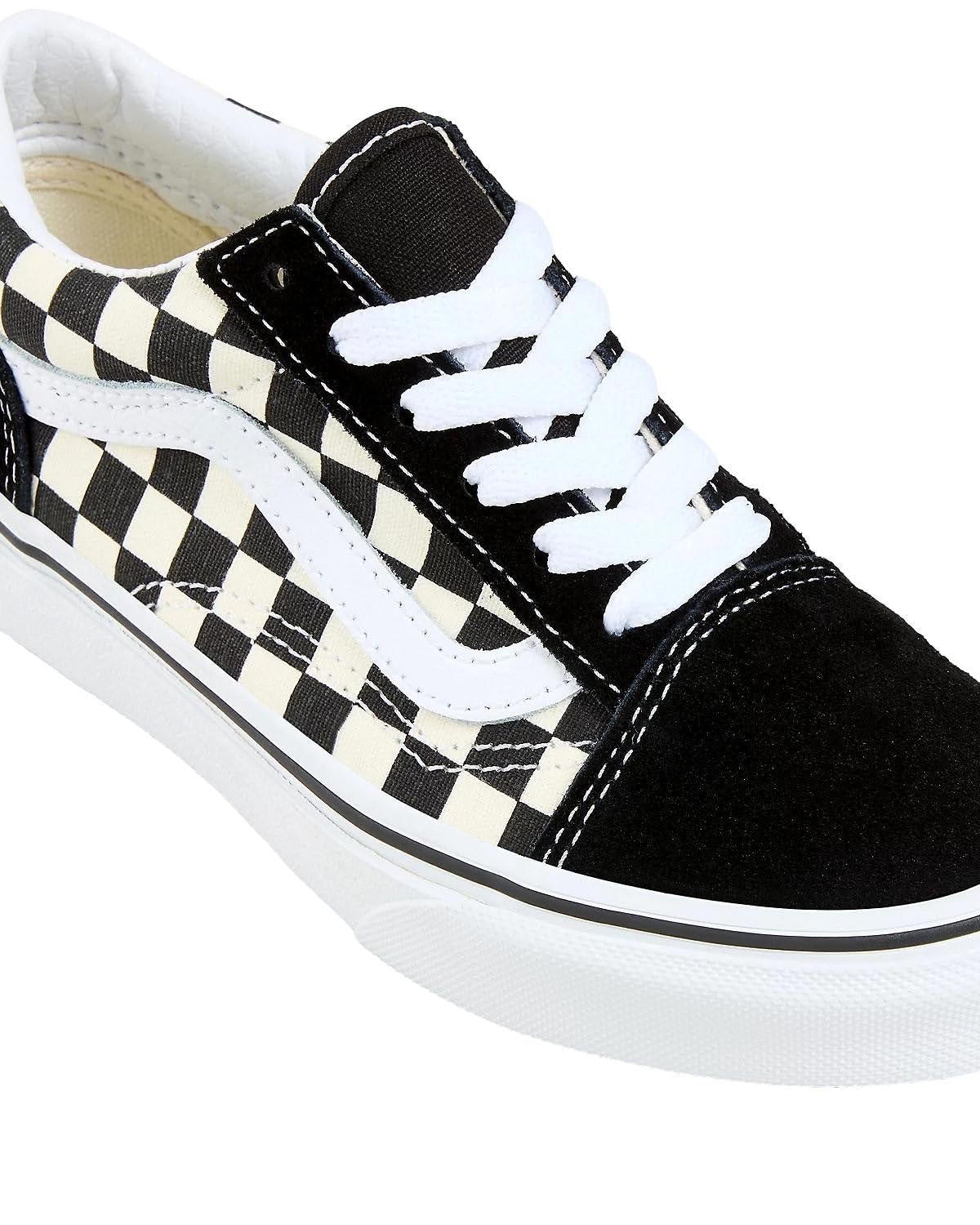 Vans Girls Old Skool Suede Lace Up Skate Shoes B/W 1 Medium (B,M) Little Kid