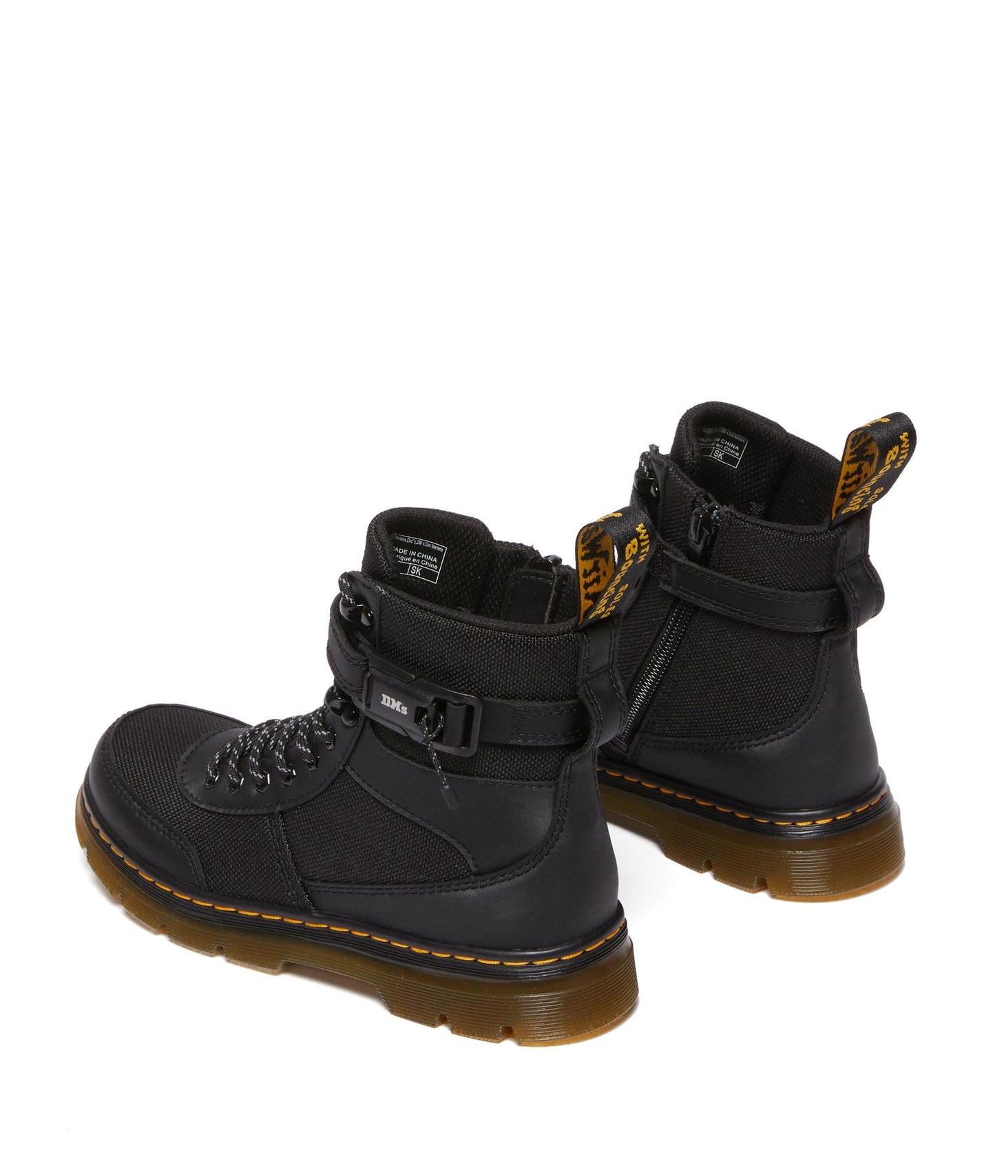 Dr. Martens Kid's Collection Combs Tech (Little Kid/Big Kid) - Boots for Men - Padded Tongue - Synthetic Upper Black 13 UK (US 1 Little Kid) M