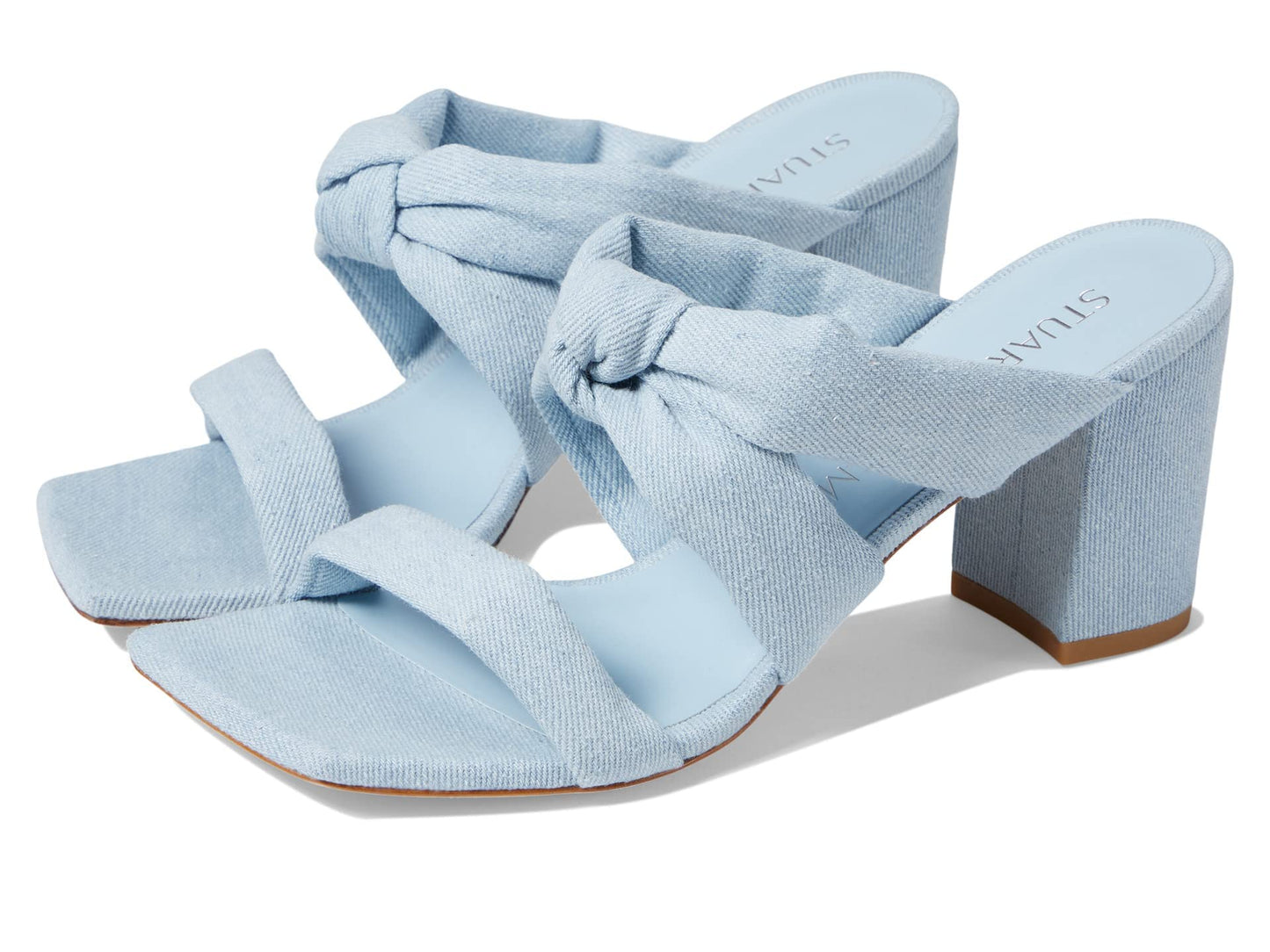 Stuart Weitzman Playa 75 Knot Block Slide Light 7 B