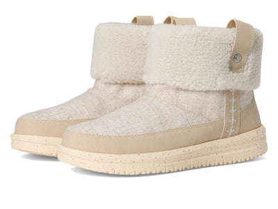 HEYDUDE Women's Camden Cuff Wool Cozy Tan 8 Medium