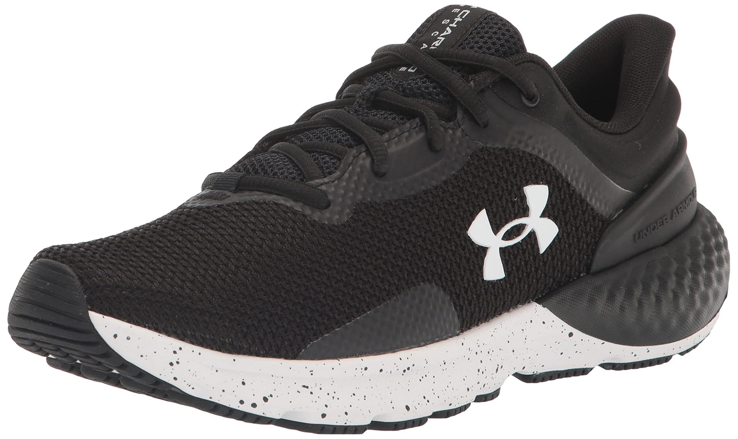 Under Armour Women's Charged Escape 4 Running Shoe, (002) Black/Black/White, 9.5